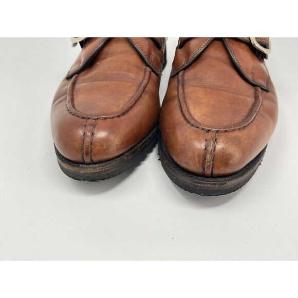 Allen Edmonds Mens Cornell Chili Cognac Brown Monk Strap Leather Shoes Size 9.5D main image 5